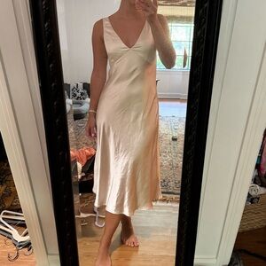 Lulus Silky Cowl Back Slip Dress